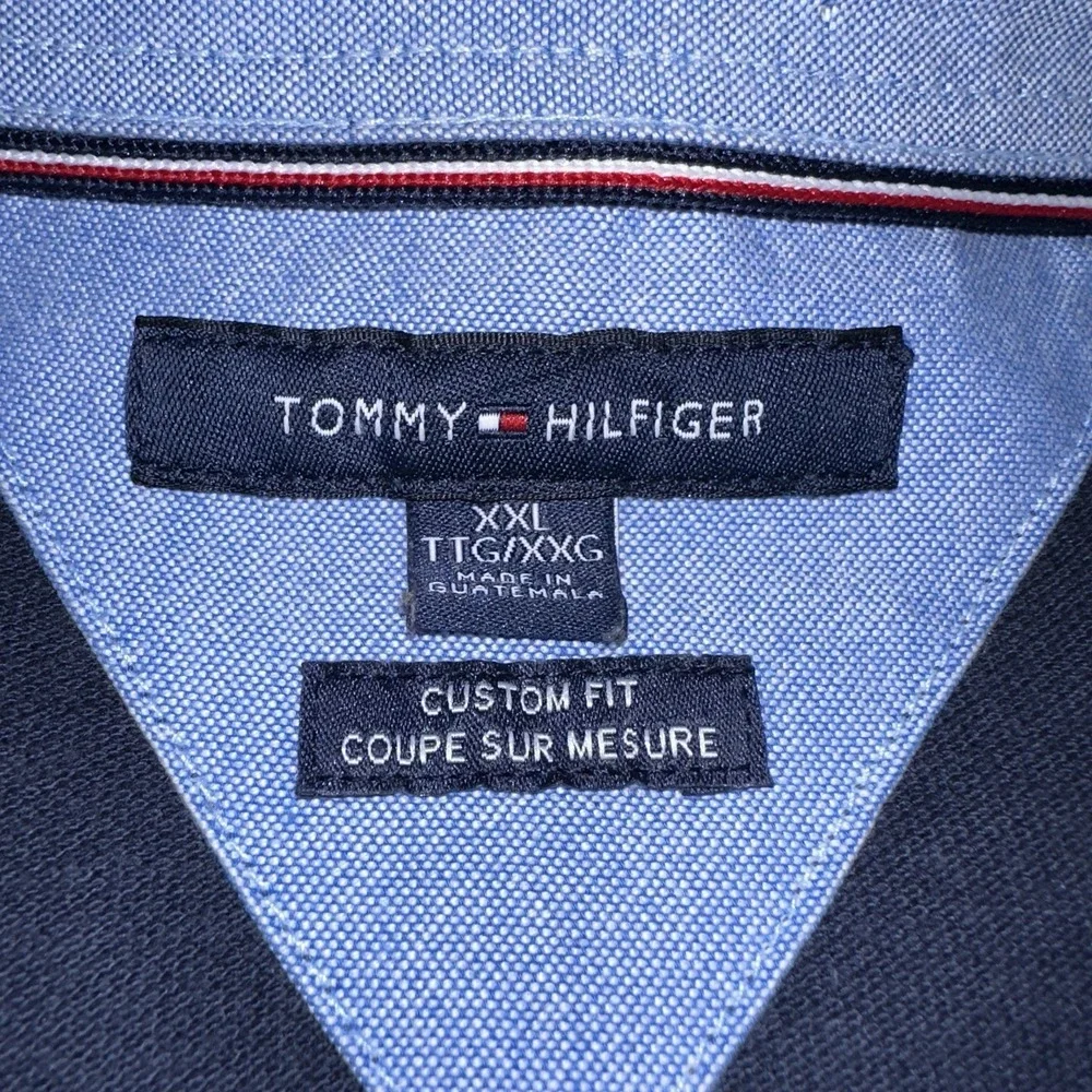Tommy Hilfiger Mens Polo Shirt Double Extra Large (2XL) Navy Classic Prep